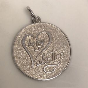 Be my Valentine sterling silver vintage pendant bracelet charm